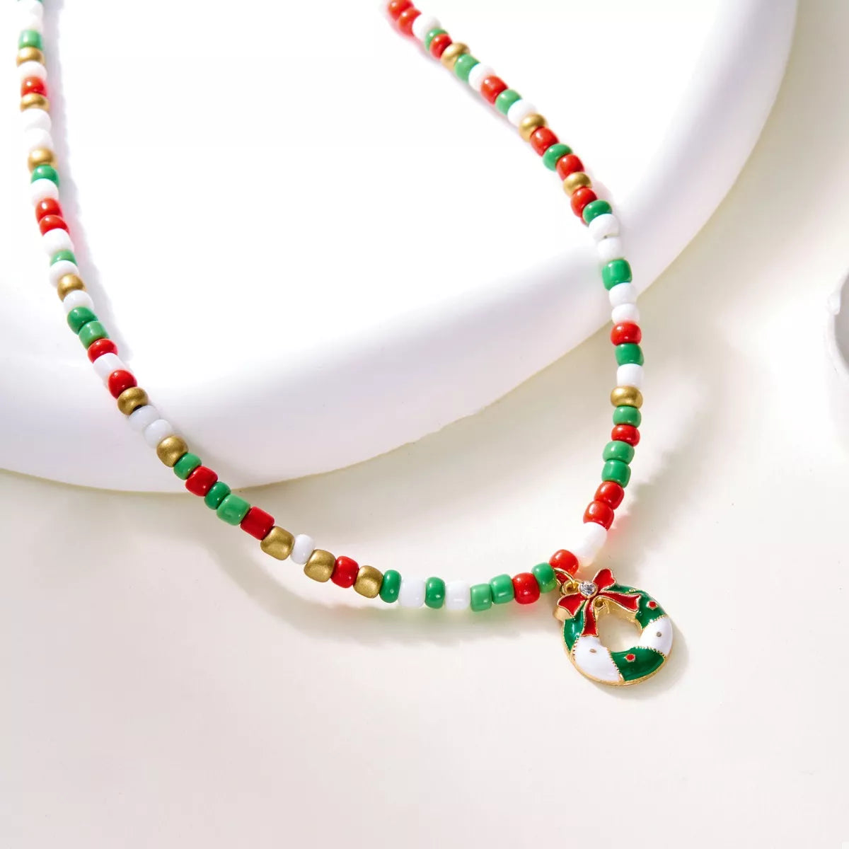 christmas necklace accessory styled for holiday outfits winter fashion and seasonal celebrations