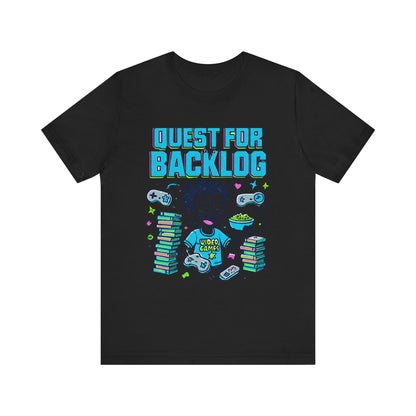 Backlog T-Shirt - Funny Gamer Stack & Controller Graphic front view 2