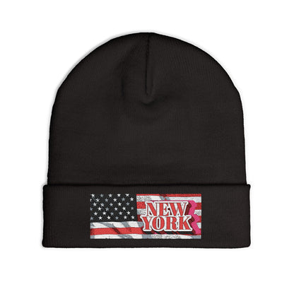 USA Flag Beanie – New York Streetwear Winter Hat for Men & Women