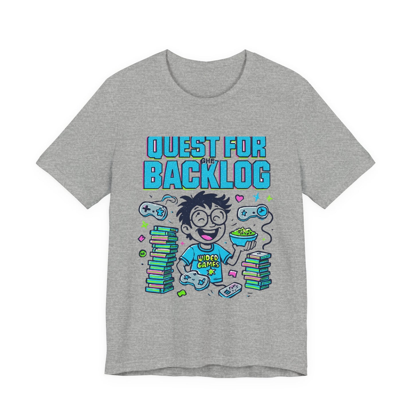 Backlog T-Shirt - Funny Gamer Stack & Controller Graphic front view 9