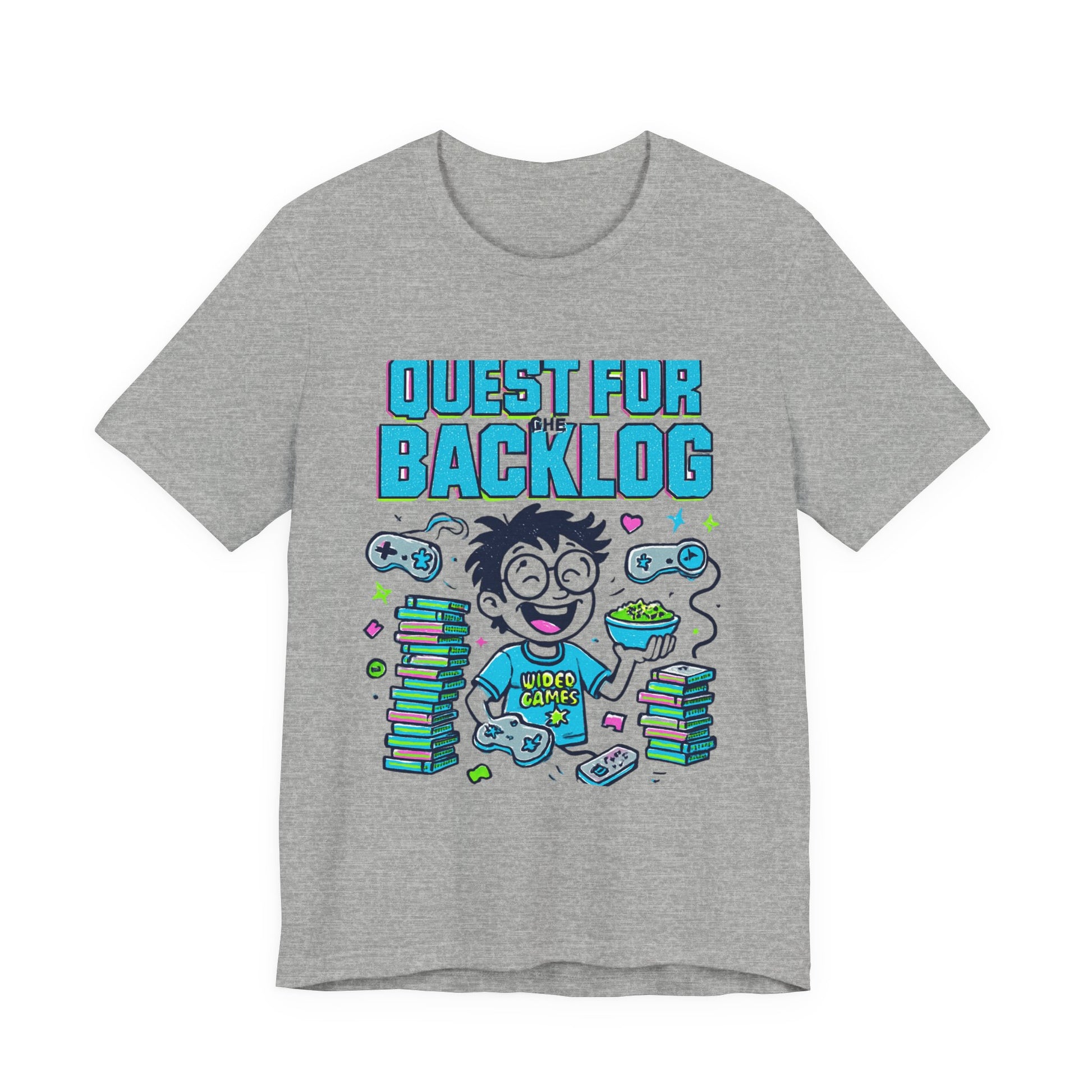 Backlog T-Shirt - Funny Gamer Stack & Controller Graphic front view 9