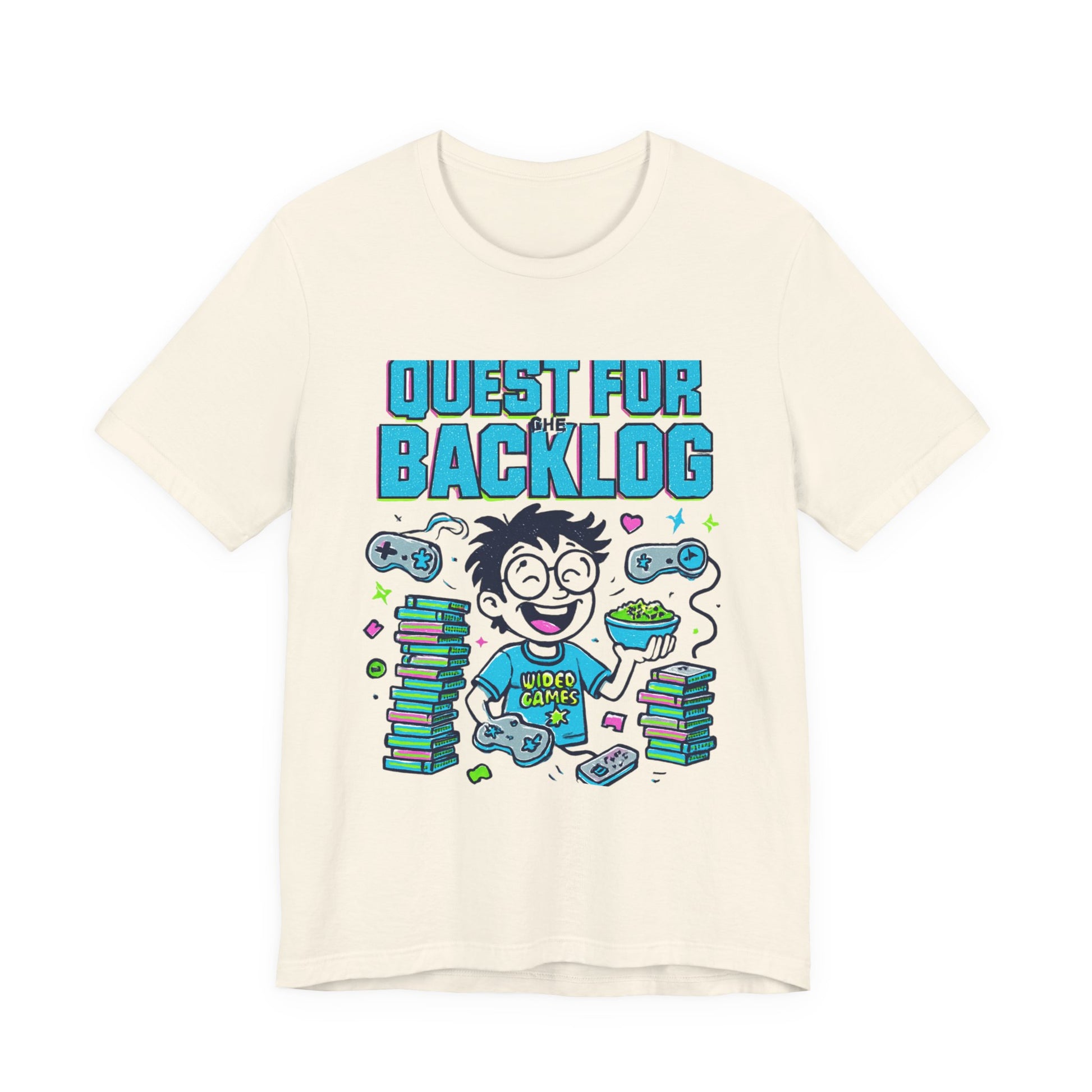 Backlog T-Shirt - Funny Gamer Stack & Controller Graphic front view 8