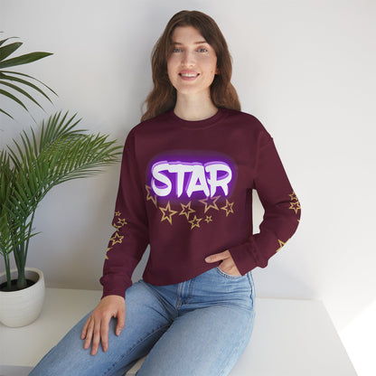 Close-up view of Born to Be Star T-Shirt front design, vibrant smiling star graphic, high-quality cotton blend, perfect gift for star lovers.