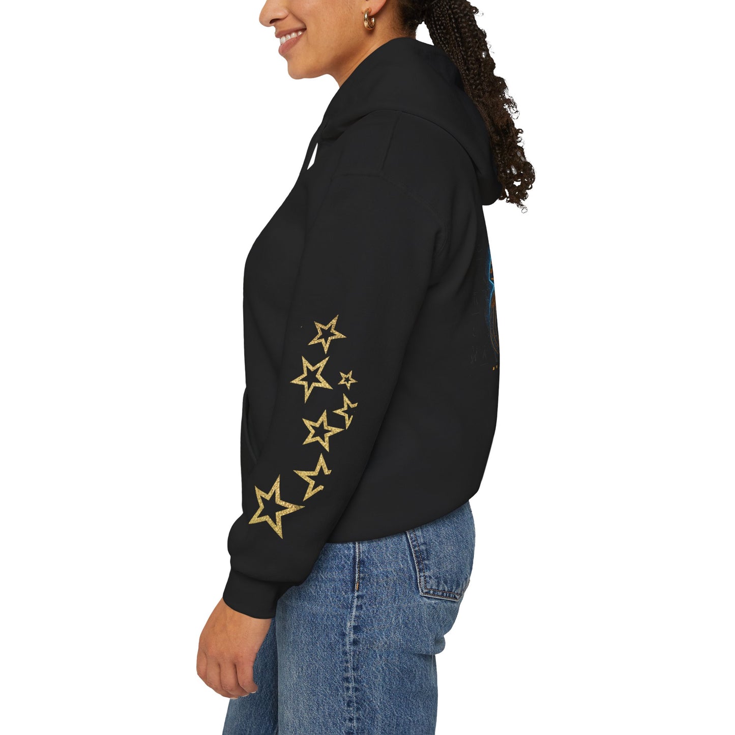 “Black unisex hoodie featuring the Eye of Horus symbol, inspired by ancient Egyptian mythology. Premium streetwear design combining urban fashion and mystical symbolism. Perfect for men and women seeking unique myth-inspired style. Trendy 2025 hoodie for fashion enthusiasts in USA, Europe, and worldwide.”