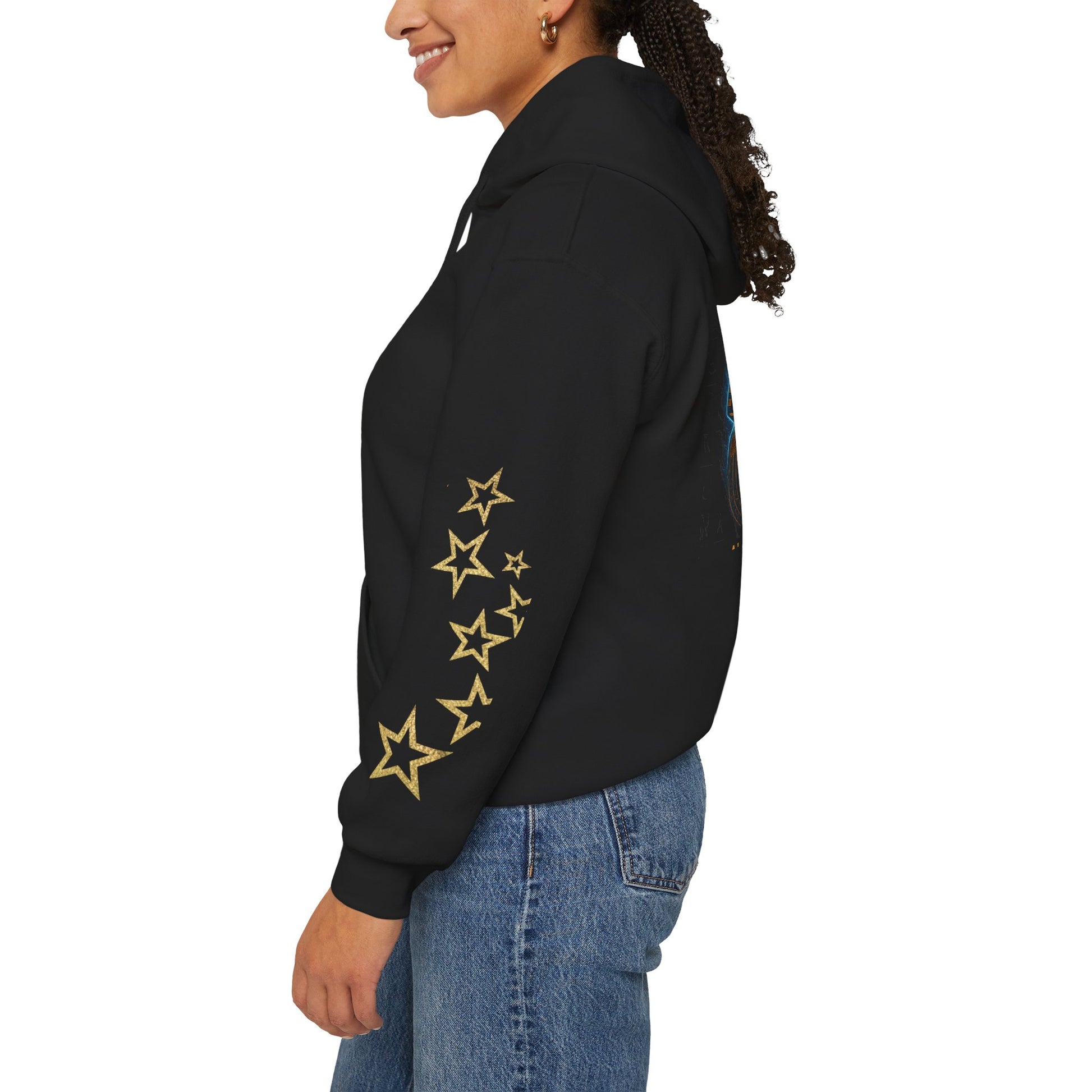 “Black unisex hoodie featuring the Eye of Horus symbol, inspired by ancient Egyptian mythology. Premium streetwear design combining urban fashion and mystical symbolism. Perfect for men and women seeking unique myth-inspired style. Trendy 2025 hoodie for fashion enthusiasts in USA, Europe, and worldwide.”