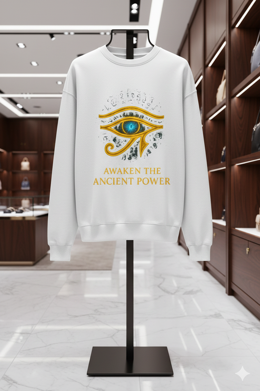 “Black unisex hoodie featuring the Eye of Horus symbol, inspired by ancient Egyptian mythology. Premium streetwear design combining urban fashion and mystical symbolism. Perfect for men and women seeking unique myth-inspired style. Trendy 2025 hoodie for fashion enthusiasts in USA, Europe, and worldwide.”