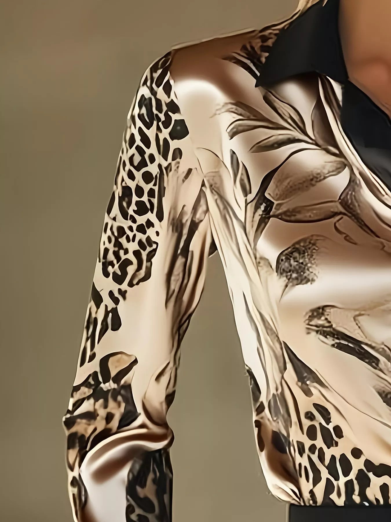 Women’s Leopard Print Shirt – Chic fall fashion outfit with bold animal print design.