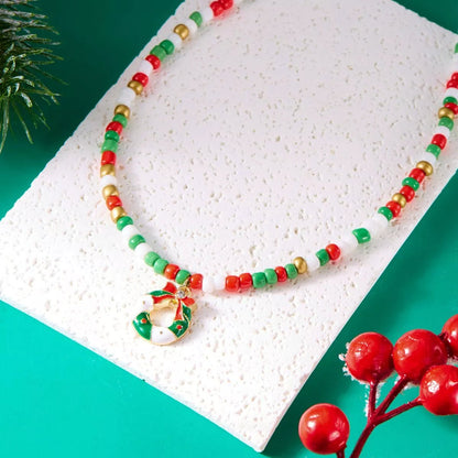 Christmas Necklace – Festive Beaded Pendant for Holiday Style & Gifts ChristmasJewelry - JOJO Fashion