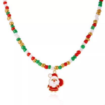 Christmas Necklace – Festive Beaded Pendant for Holiday Style & Gifts ChristmasJewelry - JOJO Fashion