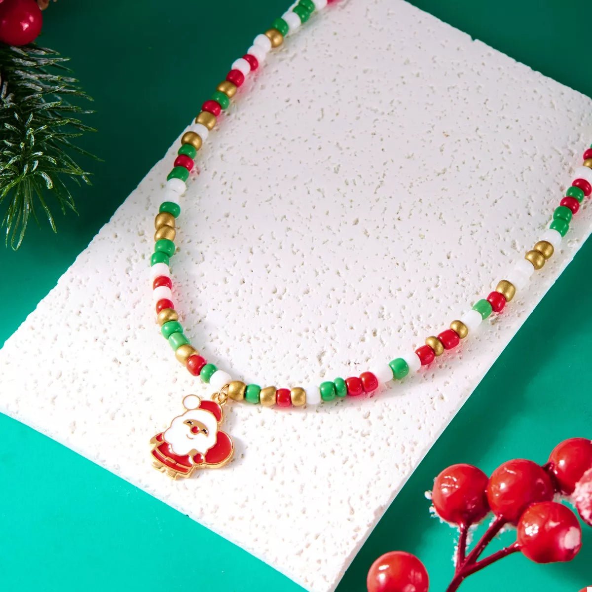 Christmas Necklace – Festive Beaded Pendant for Holiday Style & Gifts ChristmasJewelry - JOJO Fashion