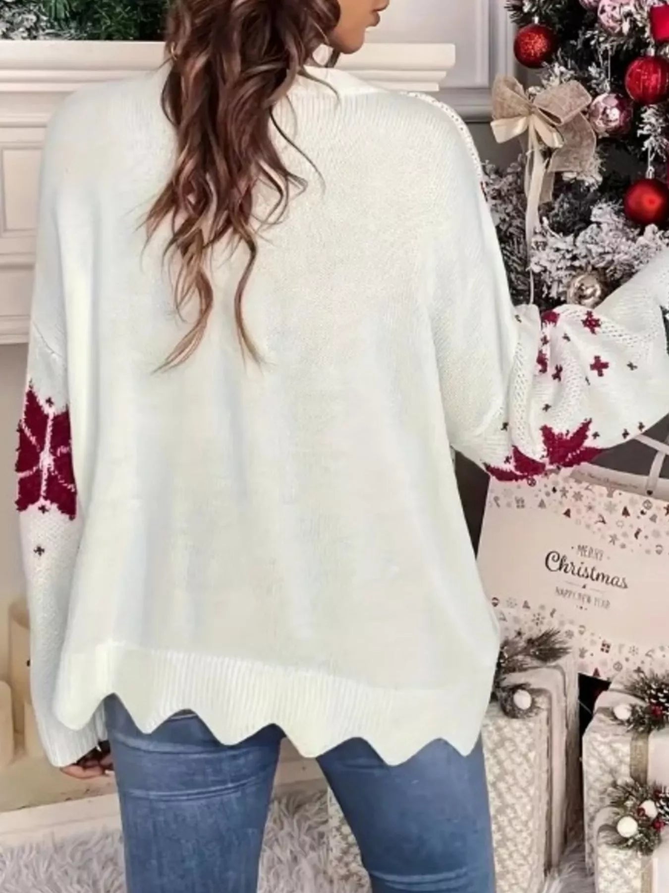 Christmas Tree Pattern Sweater – Cozy Round Neck Holiday Winter 2025 christmas sweater - JOJO Fashion