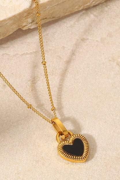 Contrast Heart Pendant Necklace necklace - JOJO Fashion