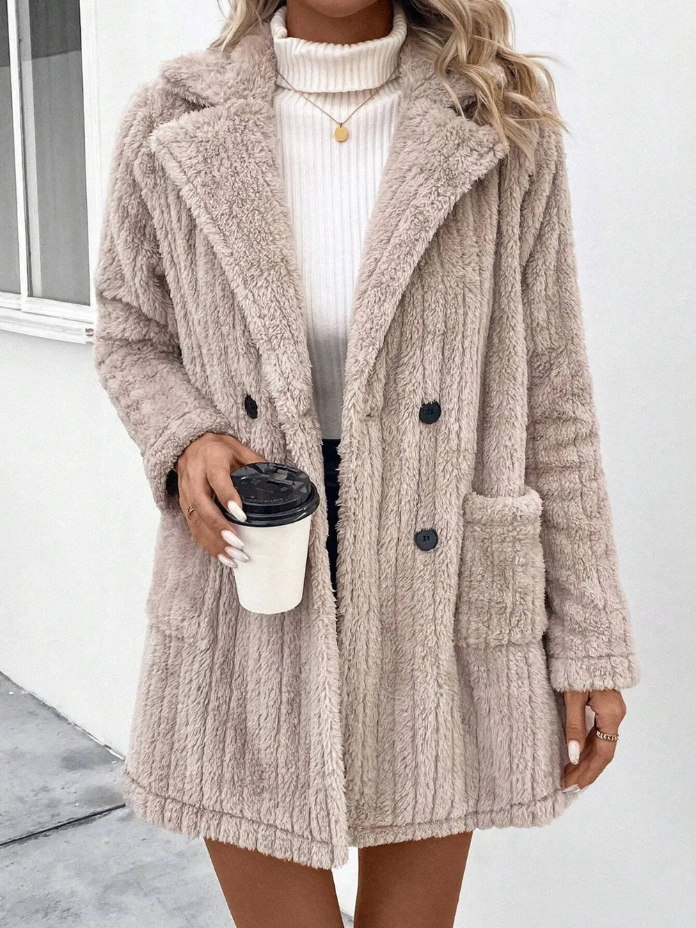 Cozy Fuzzy Winter Coat for Women | Warm Soft Button - Up Winter Jacket Women’s Fuzzy Button - Up Winter Coat - JOJO Fashion