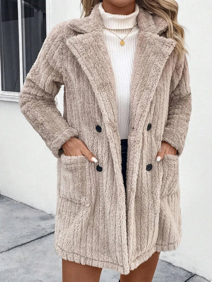 Cozy Fuzzy Winter Coat for Women | Warm Soft Button - Up Winter Jacket Women’s Fuzzy Button - Up Winter Coat - JOJO Fashion