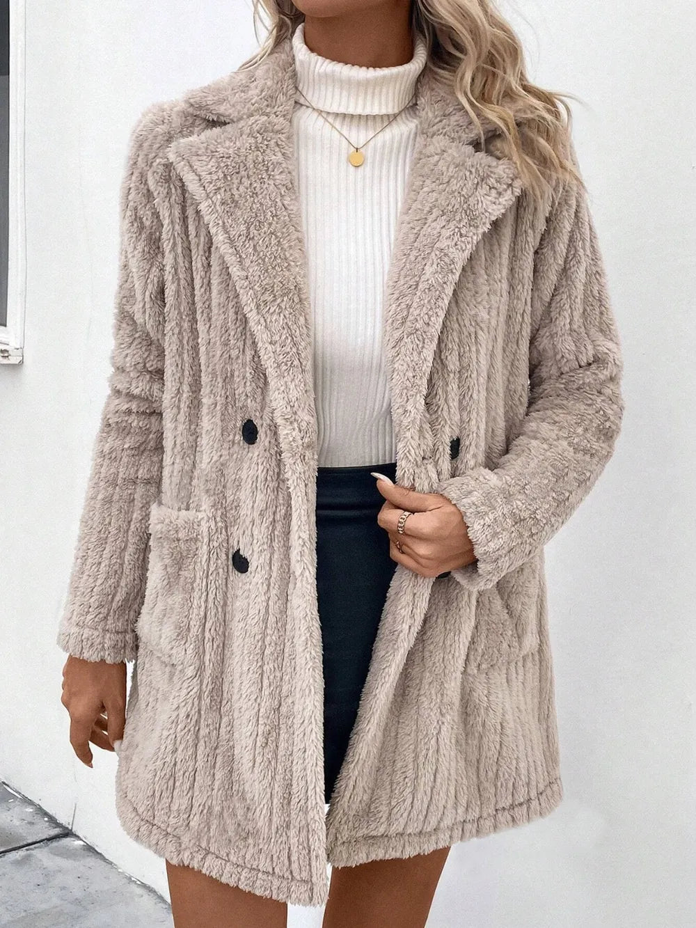 Cozy Fuzzy Winter Coat for Women | Warm Soft Button - Up Winter Jacket Women’s Fuzzy Button - Up Winter Coat - JOJO Fashion