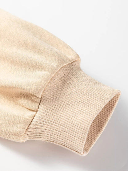 Embroidered Flower Sweatshirt – Cozy Drop Shoulder Trendy Sweater Casual Embroidered Sweatshirt / Floral Pullover