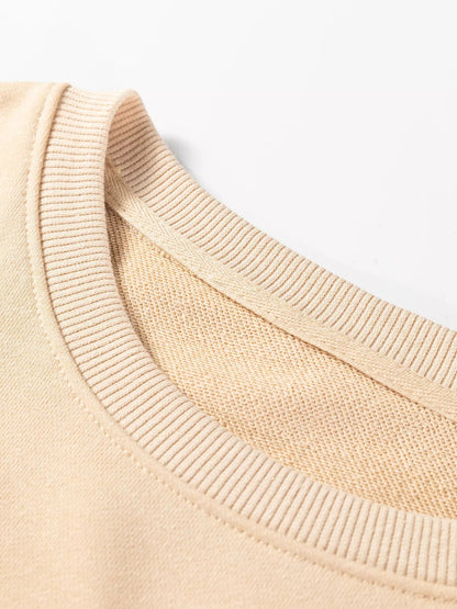 Embroidered Flower Sweatshirt – Cozy Drop Shoulder Trendy Sweater Casual Embroidered Sweatshirt / Floral Pullover