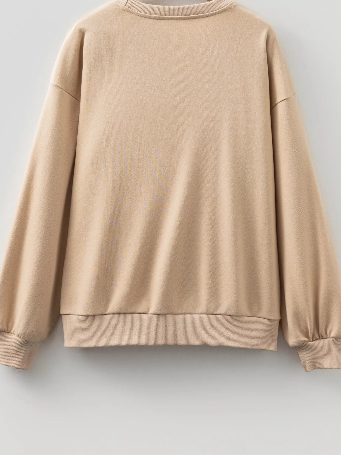 Embroidered Flower Sweatshirt – Cozy Drop Shoulder Trendy Sweater Casual Embroidered Sweatshirt / Floral Pullover