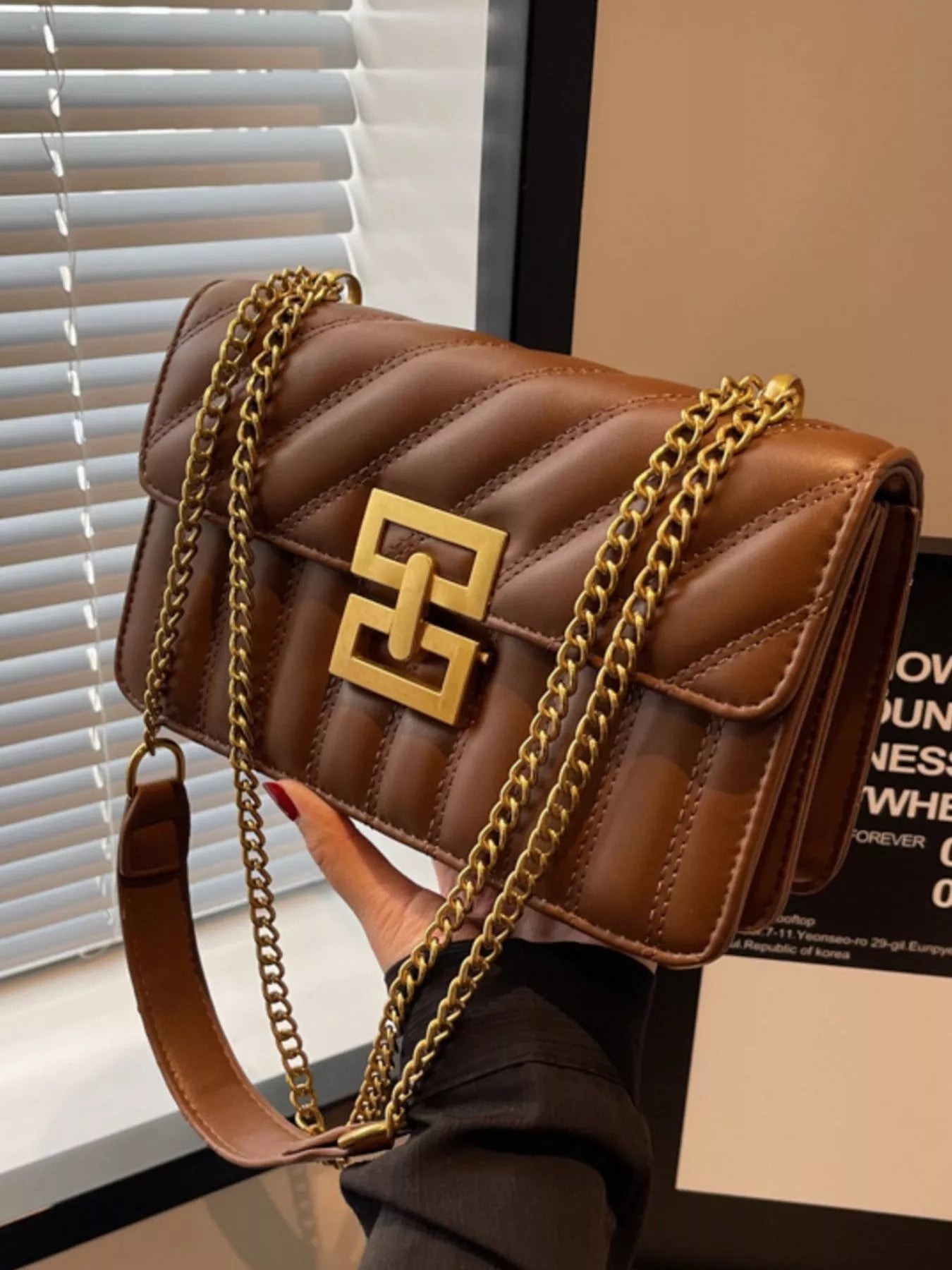 Quilted Flap Chain Shoulder Bag Quilted Flap Chain Shoulder Bag - JOJO Fashion