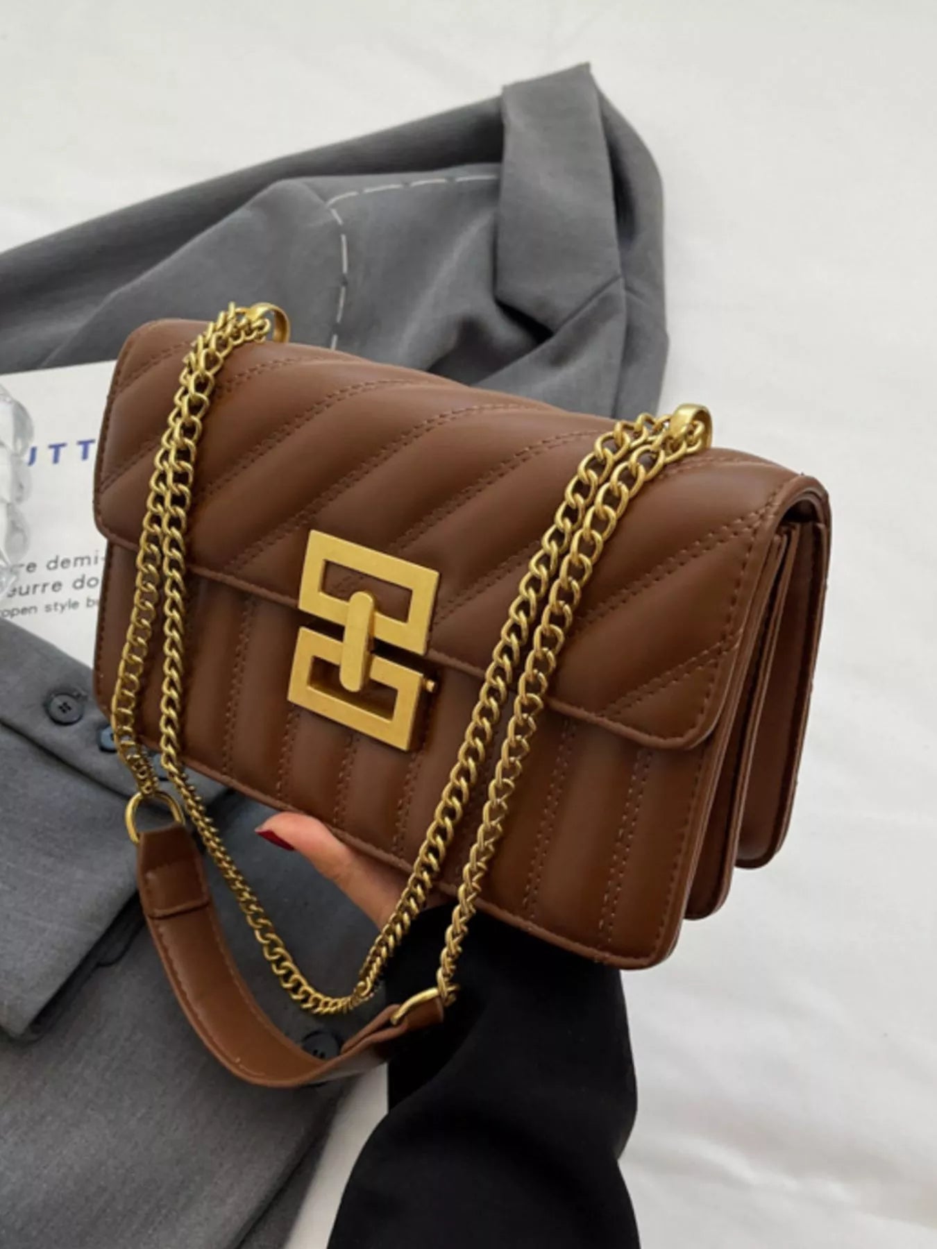 Quilted Flap Chain Shoulder Bag Quilted Flap Chain Shoulder Bag - JOJO Fashion