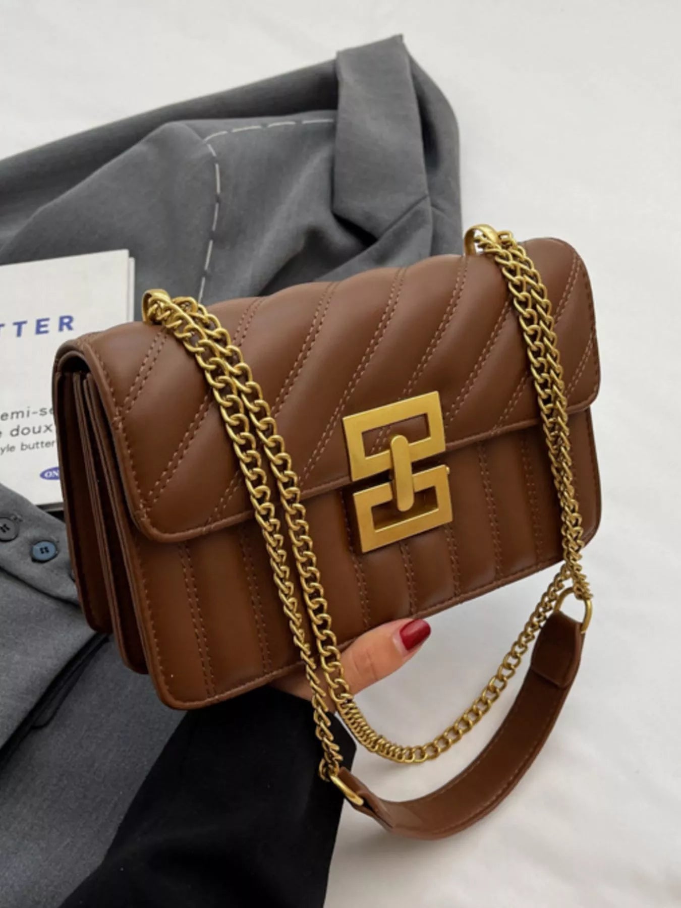 Quilted Flap Chain Shoulder Bag Quilted Flap Chain Shoulder Bag - JOJO Fashion